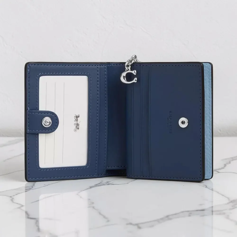 Coach Snap Wallet in Pool Blue Leather CBO77 New With Tags